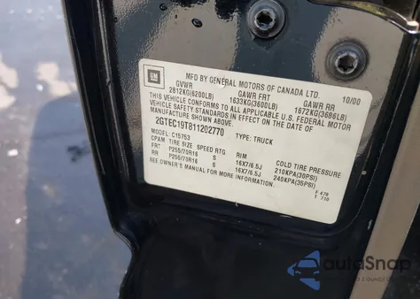 2001 GMC Sierra 1500 Sle из США, поврежденный, VIN 2GTEC19T811202770